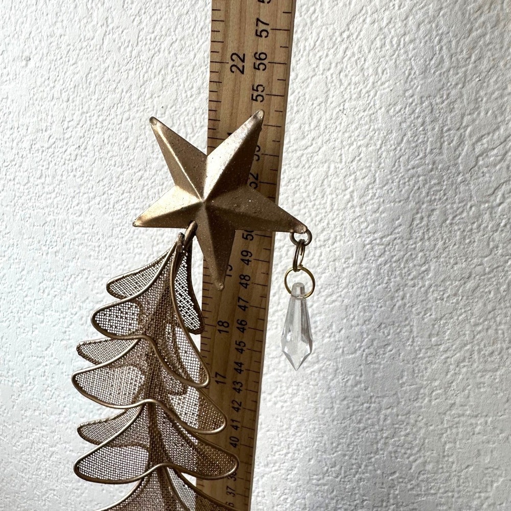 Pier 1 Christmas Tree Decor Gold Wire Mesh Star Crystal Tabletop 22in Large - Picture 7 of 8